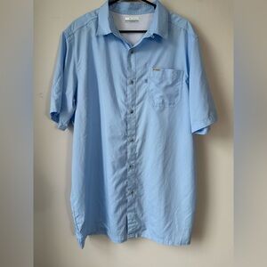 Columbia Men's Slack Tide Camp Shirt Blue Casual Button Down Fishing Size LT